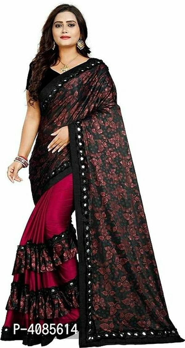 Women's silk blend Saree With Blouse Piece - Free shipping
