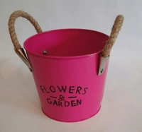 Pink Metal Planter - D*H : 7*6 inches