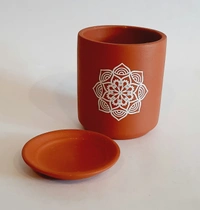 Mandella Print Terracotta Planter.  - D*H : 3.25*4.25 inches 