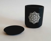 Black Mandella Print Terracotta Planter - D*H : 3.25*4.25 inches