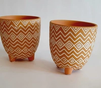 Brown Terracotta Planter - D*H : 4.75*4.75 inches