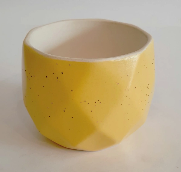 Pastel Yellow Ceramic Planter  - D*H : 3.75*3 inches