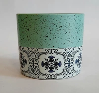 Turquoise Blue Bottowm Print Planter  - D*H : 4.25*4 inches