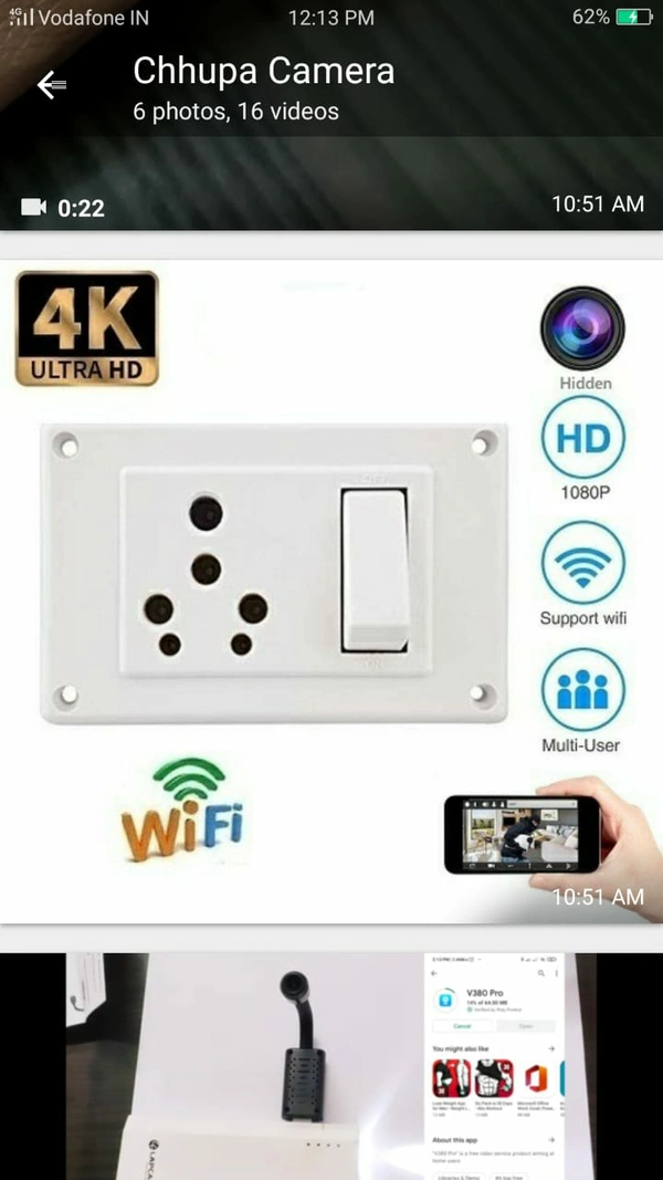 WiFi Live Video/Audio Recording Socket Switch Spy Camera Krishna Deals