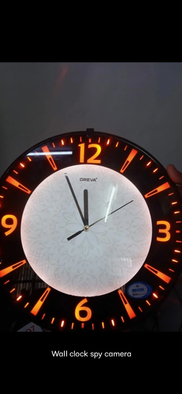 Wall Clock Spy Camera Golden 7 Hours Battary+Power Supply Orava High Definition Wall Clock Super Full Hd Day Night Vision Walla Clock 002