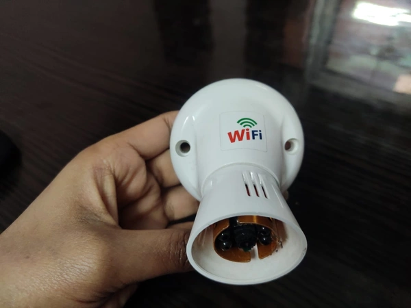 Day Night Bulb Holder Wifi Camera Live Streaming Any Time Any Where KDBH01 - white