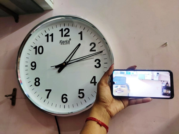Only Day Vision Wall Clock With 7 To 8 Hours Battery Backup Ajanta Wall Clock - white