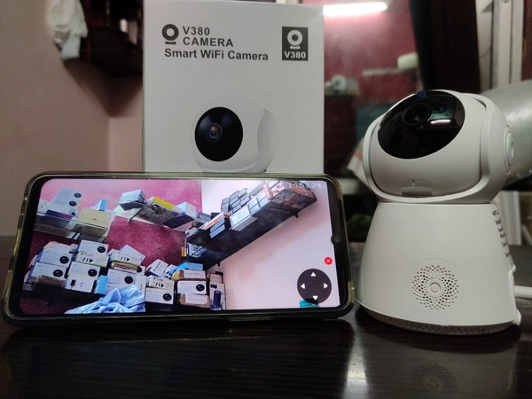 Smart Wifi V380 Pro Wireless HD Security CCTV Camera | Night Vision | Supports up to 64gb SD Card - White