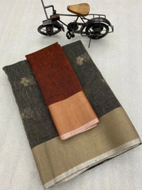 Khadi Linen Saree