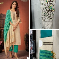 Kurti Pant With Dupatta Set - Top- Rayon, Bottom- Pure Cotton, Dupatta- Viscose, L, Xl, Xxl