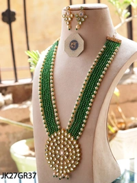 Necklace With Earrings - Red, Green