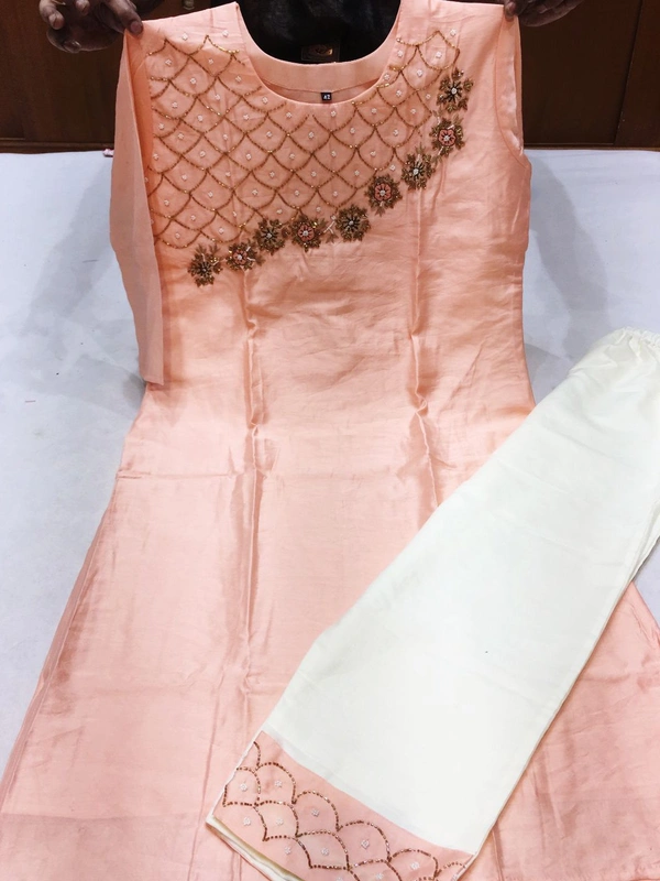 Art Silk Kurti Pant Set - 42,44