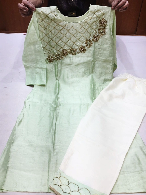 Art Silk Kurti Pant Set - 42,44