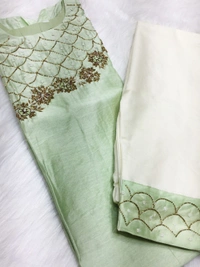 Art Silk Kurti Pant Set - 42,44
