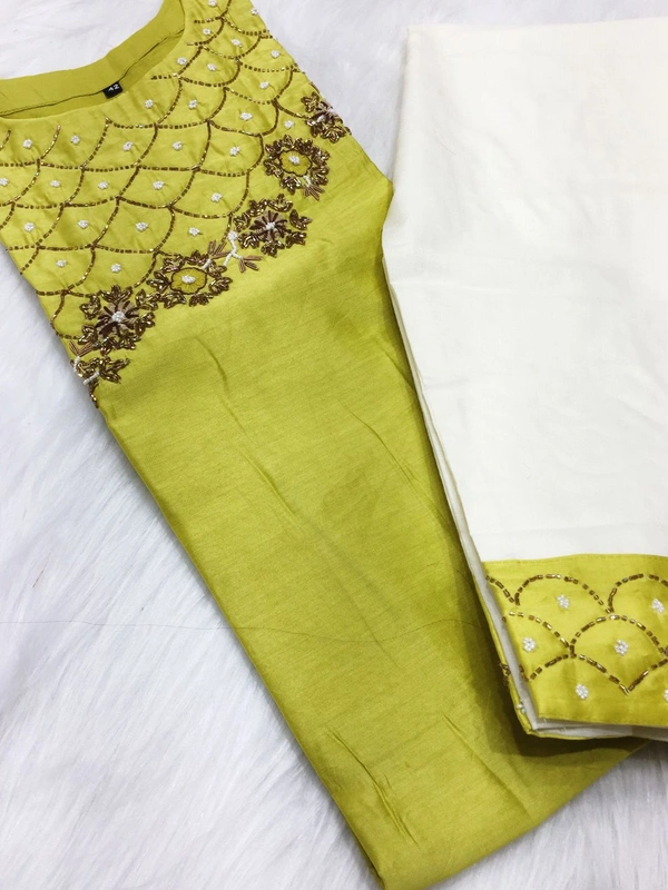 Art Silk Kurti Pant Set - 42,44