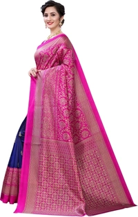 Fabwomen Printed Mysore Art Silk Saree - Color: Blue::Cream, Blue::Red, Green, Green::Pink, Multicolor, Pink, Pink::Blue, Red, Red::Light Blue