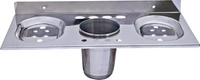 Stainless Steel Wall Shelf - steel, 12 inch
