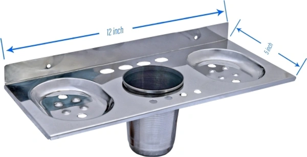 Stainless Steel Wall Shelf - steel, 12 inch