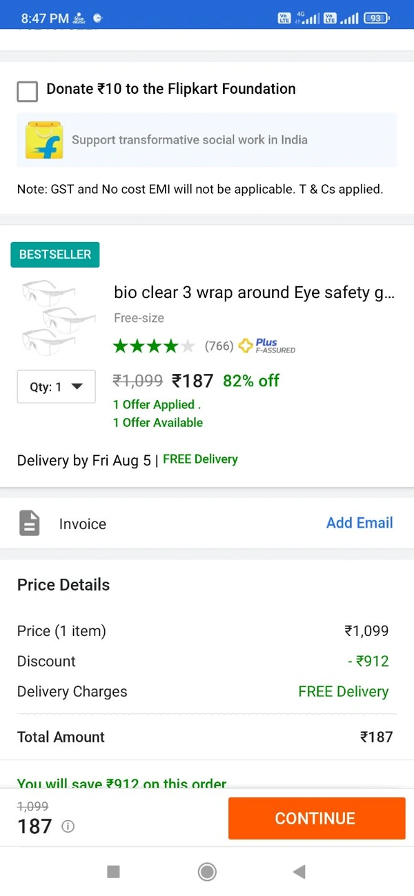 bio clear wrap around eye safety goggles - Clear, Free, 7days, 7days