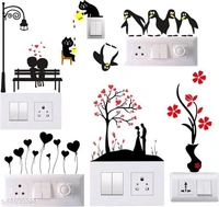Wall Attraction Switch Board Sticker - Flowers and Birds