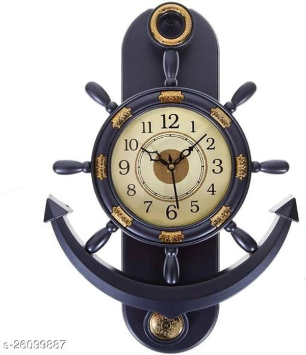 Fancy Wall Clock Anchor  Shape Pendulum Clock - Brown