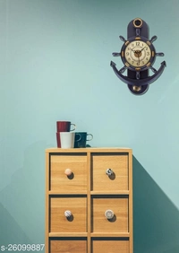Fancy Wall Clock Anchor  Shape Pendulum Clock - Brown
