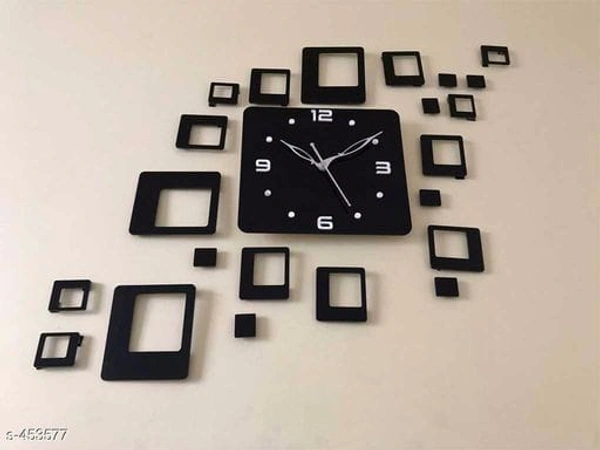 Classy Decorative Wall Clock  - 3D boxes