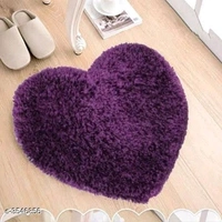 Trendy Beautiful Heart Shaped Polyster Doormats - purple
