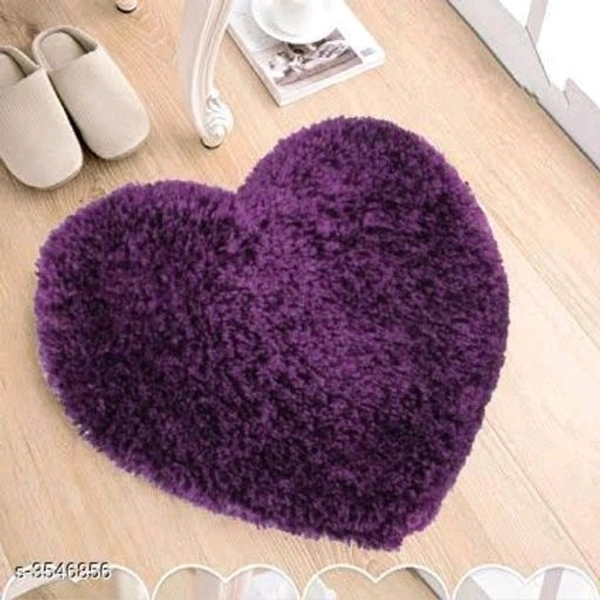 Trendy Beautiful Heart Shaped Polyster Doormats - purple