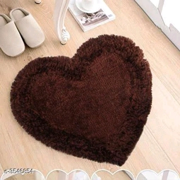 Trendy Beautiful Heart Shaped Polyster Doormats - purple