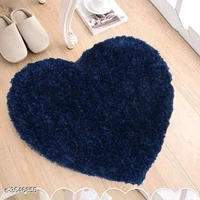 Trendy Beautiful Heart Shaped Polyster Doormats - purple