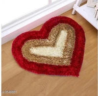Trendy Beautiful Heart Shaped Polyster Doormats - purple