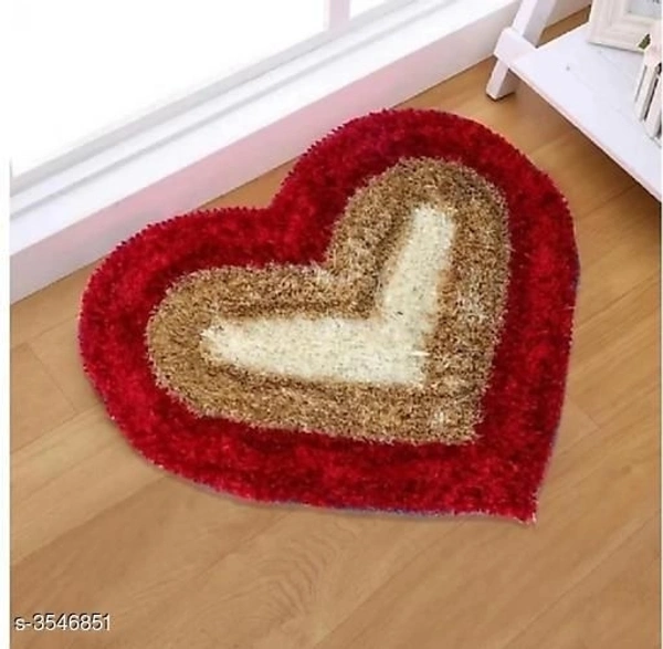 Trendy Beautiful Heart Shaped Polyster Doormats - mustard with black border