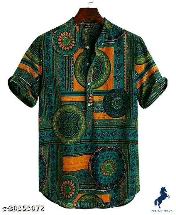 Classy Fashionable Men Shirts Fabric: RayonSleeve Length: Short SleevesPattern: PrintedMultipack: 1Sizes:S (Chest Size: 37 in, Length Size: 28in) XL (Chest Size: 43 in, Length Size: 29.5in) L (Chest Size: 41 in, Length Size: 29in) M (Chest Size: 39 in, Length Size: 28.5in) XXL (Chest Size: 45 in, Length Size: 30in) shirt,trnedy shirt,beach wear shirt,Country of Origin: India - L
