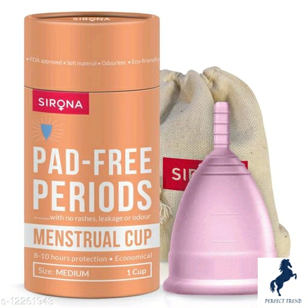 Sirona Reusable Menstrual Cup for Women - Medium Sirona Sanitary Disposal Bags- 300  Bags (4 Pack - 75 Bags Each) for Discreet Disposal of Sanitary Pads Tampons Condoms Panty Liner And Personal Hygiene WasteCountry of Origin: India