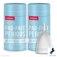 Sirona Reusable Menstrual Cup for Women - Medium Sirona Sanitary Disposal Bags- 300  Bags (4 Pack - 75 Bags Each) for Discreet Disposal of Sanitary Pads Tampons Condoms Panty Liner And Personal Hygiene WasteCountry of Origin: India