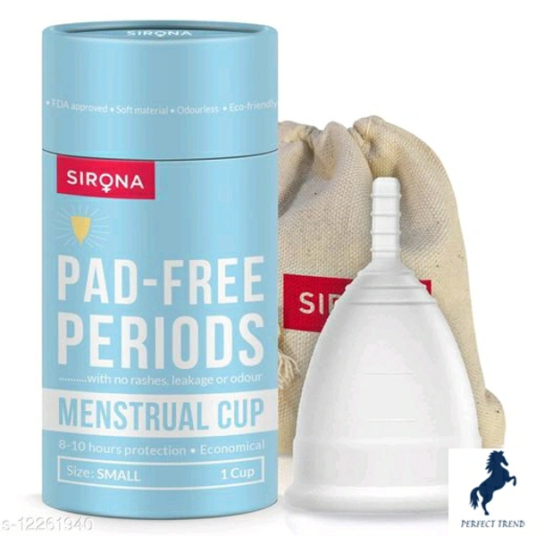 Sirona Reusable Menstrual Cup for Women - Medium Sirona Sanitary Disposal Bags- 300  Bags (4 Pack - 75 Bags Each) for Discreet Disposal of Sanitary Pads Tampons Condoms Panty Liner And Personal Hygiene WasteCountry of Origin: India