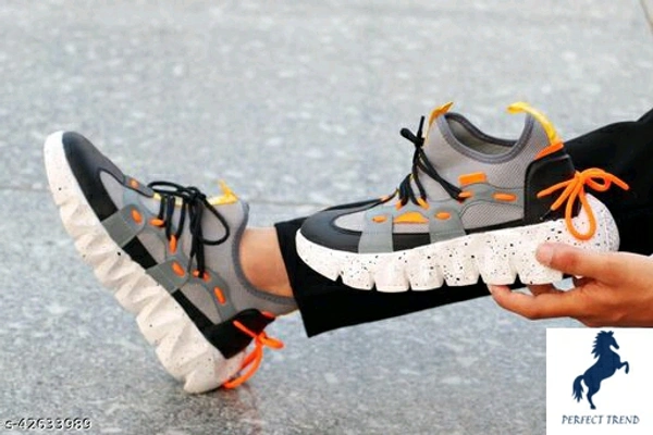 Unique Graceful Men Sports Shoes Material: MeshSole Material: RubberFastening & Back Detail: Lace-UpPattern: SolidMultipack: 1Sizes: IND-7, IND-6, IND-10, IND-9, IND-8Country of Origin: India - 8