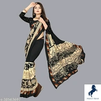 Printed, Daily wear, Georgette Saree with unstitched blouse pieceSaree Fabric: GeorgetteBlouse: Running BlouseBlouse Fabric: GeorgetteBlouse Pattern: PrintedMultipack: SingleSizes: Free Size (Saree Length Size: 5.2 m, Blouse Length Size: 0.8 m) Country of Origin: India - free size