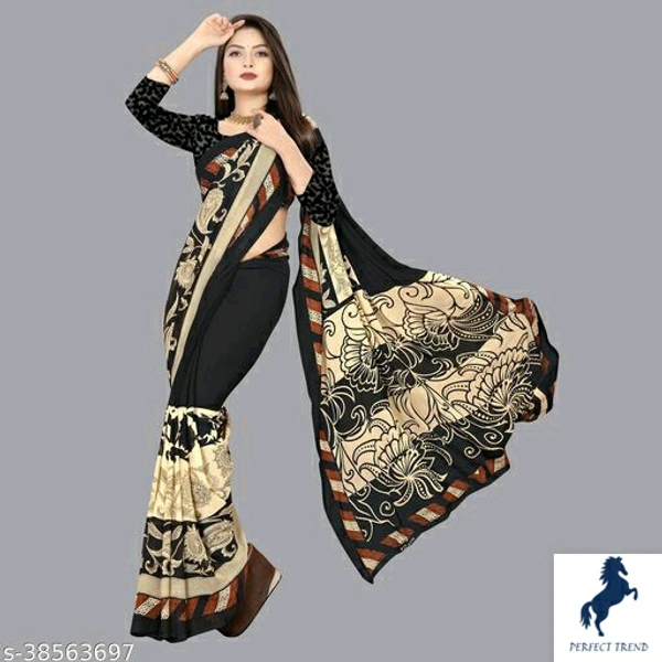 Printed, Daily wear, Georgette Saree with unstitched blouse pieceSaree Fabric: GeorgetteBlouse: Running BlouseBlouse Fabric: GeorgetteBlouse Pattern: PrintedMultipack: SingleSizes: Free Size (Saree Length Size: 5.2 m, Blouse Length Size: 0.8 m) Country of Origin: India - free size