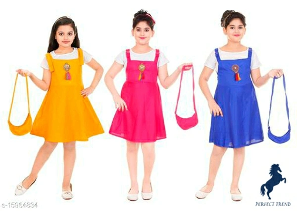 Girls Dungrere*Fabric: Cotton BlendPattern: Slim FitSizes: 1-2 Years, 2-3 Years (Bust Size: 18 in, Waist Size: 20 in, Length Size: 20 in) 3-4 Years, 4-5 Years, 5-6 Years, 6-7 Years, 7-8 Years, 8-9 Years, 9-10 Years - 5-6 Years
