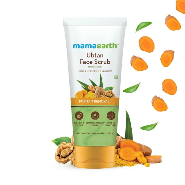 Mama earth Ubtan Face Scrub With Turmeric And Walnut For Tan Removal 100g - 