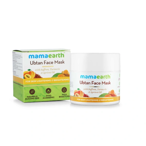 Mama Earth Skin Lightening and Brightening Combo : Ubtan Facemask, 100ml and Ubtan Facewash, 100ml