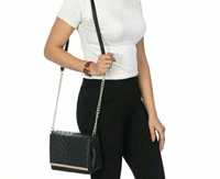 Trendy Women's Black PU Slingbag - Free Size (Length Size: 9 in, Width Size: 3 in, Height Size: 7 in) , Black