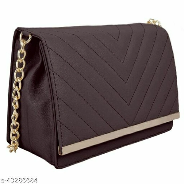 Trendy Women's Black PU Slingbag - Free Size (Length Size: 9 in, Width Size: 3 in, Height Size: 7 in) , Black