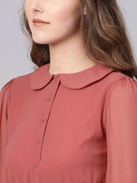 Sassafras ROSE PINK PETERPAN BELTED PLEATED MIDI DRESS - S, ROSE PINK