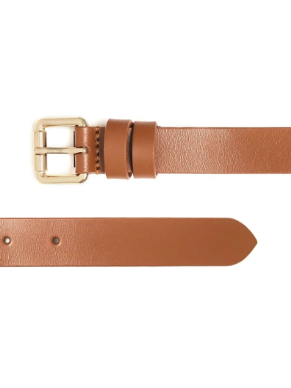 Sassafras Tan Brown Double Loop Leather Belt - L, BROWN