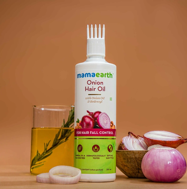 Mama Earth Onion Hair Oil for Hair Regrowth and Hair Fall Control, 250ml - 250 ML