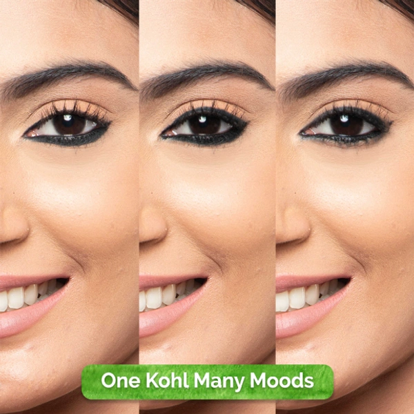 Mama Earth Charcoal Black Long Stay Kohl With Castor Oil and Chamomile For 11-Hour Smudge-free Stay with Free Sharpener