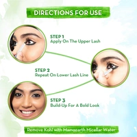 Mama Earth Charcoal Black Long Stay Kohl With Castor Oil and Chamomile For 11-Hour Smudge-free Stay with Free Sharpener
